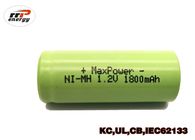 Baterías recargables durables 4/5A1800mAh 1.2V de NIMH con la certificación del CE kc de la UL