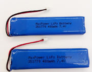 351770 batería del polímero de litio de MSDS UN38.3 400mAh 7.4V