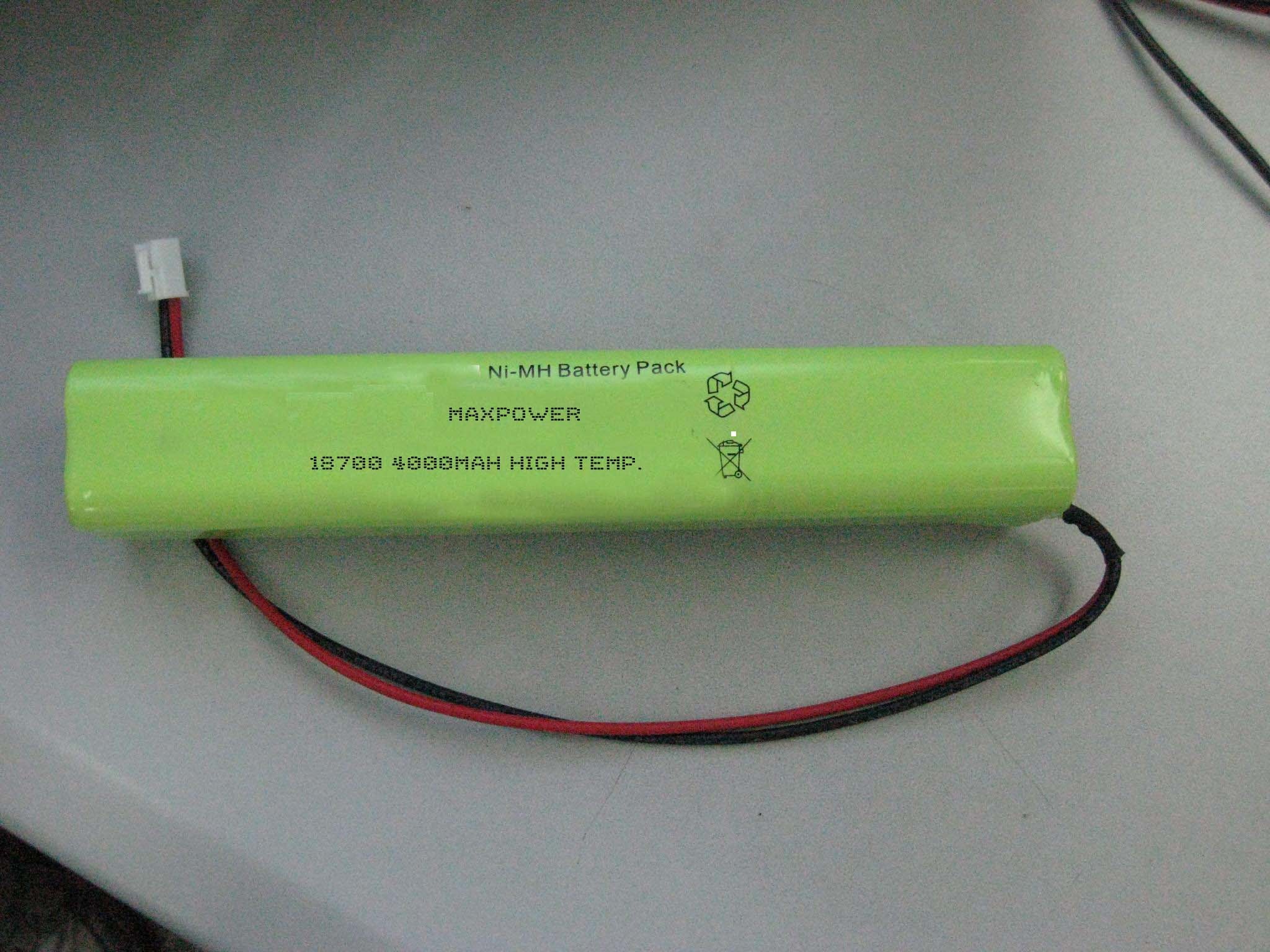 Batería da alta teeratura NIMH 18700 4000mAh 4.8V del alumbrado de seguridad