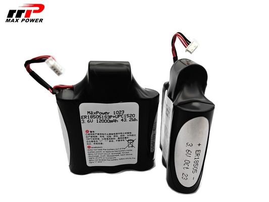 Uso de rastreador de automóviles 3.6V 12.3Ah ER18505 más HPC1520 Lisocl2 Batería primaria de iones de litio 10 años de vida útil