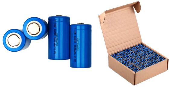 Baterías de iones de litio 16340 3.7V 800mah 950mAh 1000mAh CR123A para linternas, ventiladores, batería cilíndrica de iones de litio