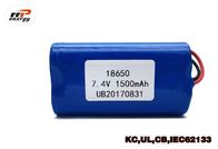 paquete recargable INR18650 del batería li-ion de 7.4V 1500mAh con la aprobación de los CB PSE de la UL kc