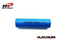 baterías recargables de la alta de la descarga de 800mAh 3.7V ICR14500 2.4A ión de litio de la plataforma para las herramientas eléctricas