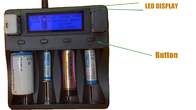 cargador elegante 12V 2A del cargador de batería de litio USB LCD