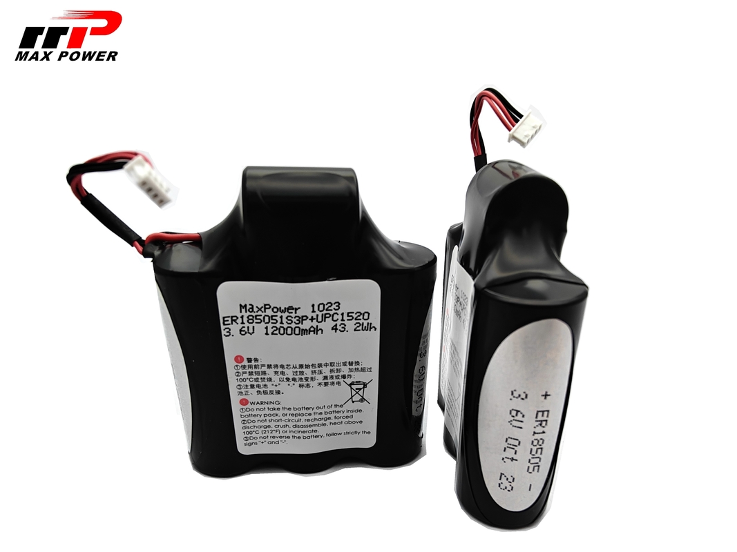 Uso de rastreador de automóviles 3.6V 12.3Ah ER18505 más HPC1520 Lisocl2 Batería primaria de iones de litio 10 años de vida útil