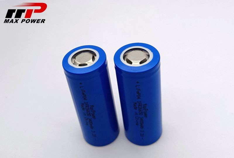 26650 la batería del litio LiFePO4 de 3400mAh 3.2V 2000 veces coleta un ciclo de largo vida