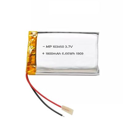 103450 célula de batería del polímero de litio de la batería de Lipo del poder más elevado de 1800mAh 3.7V