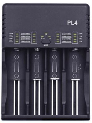 Material rápido del ABS de las ranuras de Spped LiFePO4 NIMH NICAD 4 del cargador de batería del LCD del litio