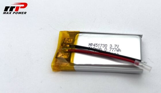 451730HP 210mAh 3.7V Batería LiPolymer para grabadora de voz
